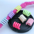 Spring Shaped Acrylic Beads 18mm Macaron Color Plastic Dreadlock 100pcs 2