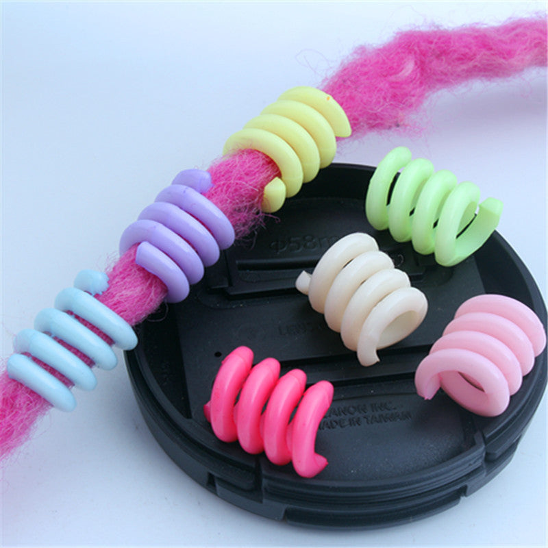 Spring Shaped Acrylic Beads 18mm Macaron Color Plastic Dreadlock 100pcs 2