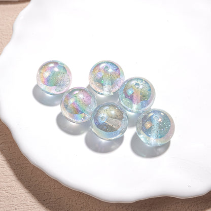 Shimmer Resin Beads 16mm Round UV Plating Glitter Effect 20pcs 10