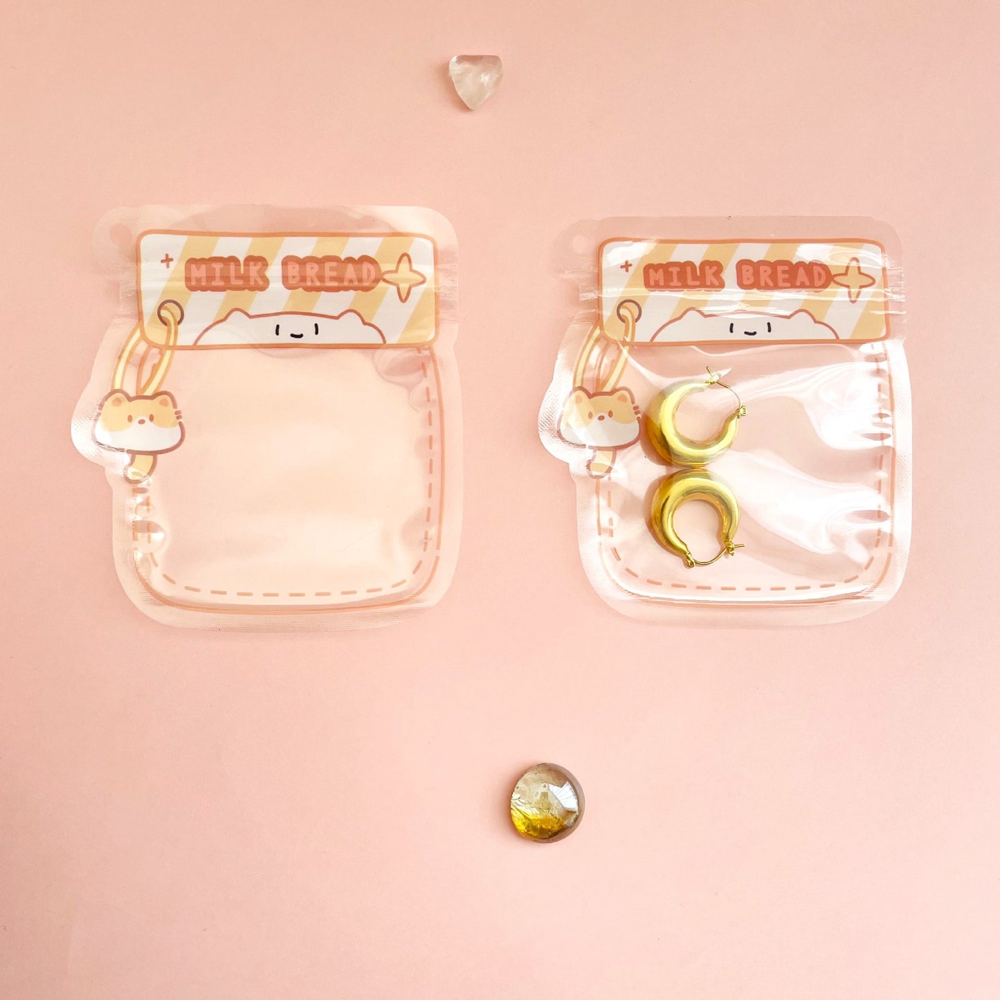 Transparent Zip Lock Bags Printed Flying Saucer and Milk Tea Cup 50pcs 10.5-11.5cm 6