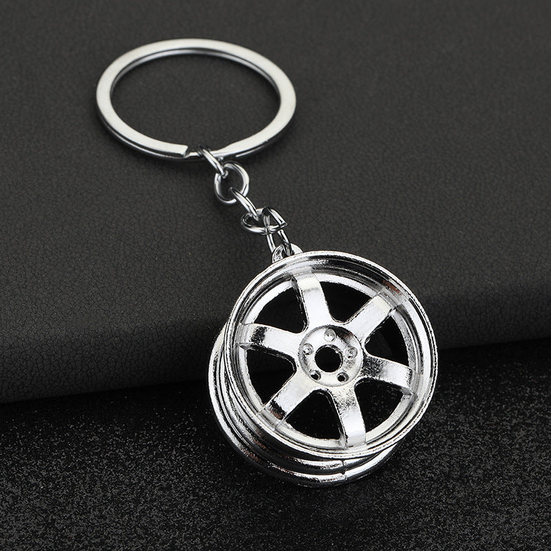 Metal Automobile Wheel Keychain Zinc Alloy Car Culture Style 3