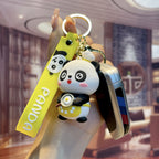 Cartoon Panda Keychain Cute PVC Material Playful Charm 3