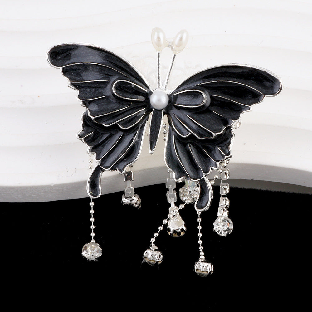 Butterfly Metal Beads 64mm Chunky Tassel Enamel Alloy 3pcs 11
