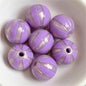 Shimmer Striped Acrylic Beads 16mm Colorful Glossy 100pcs 8