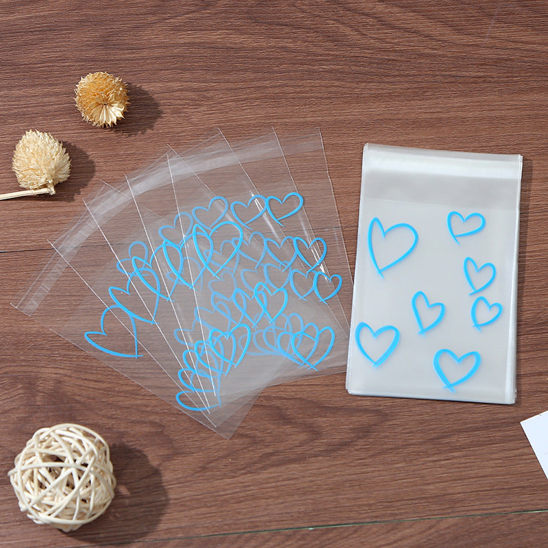 Self Adhesive OPP Bags Hollow Heart Pattern 8x10cm 200pcs 2
