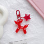 Acrylic Balloon Dog Keychain with Pentagram Star Charm Lilac 7