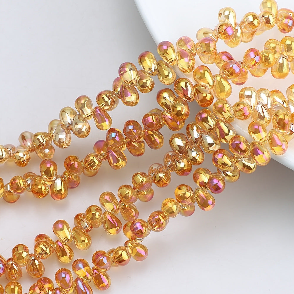 Crystal Teardrop Czech Glass Beads 6 9mm Iridescent Colors 100pcs 11