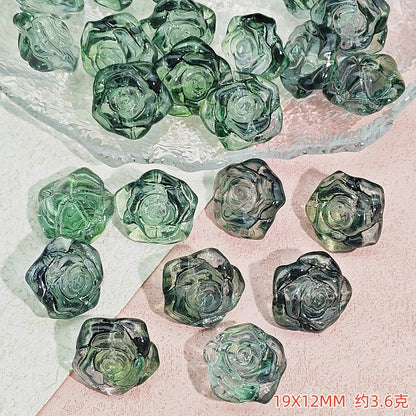 Camellia Glass Beads 19mm Clear Translucent Mixed Colors 50pcs 12