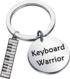 Stainless Steel Piano Keyboard Keychain Black and White Charm 5