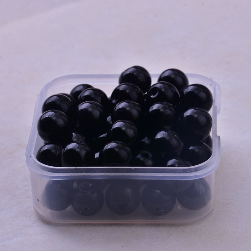 Transparent Round Glass Beads 8mm Glossy Mixed Colors 50pcs 7