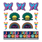 Silicone Focal Beads Butterfly Ribbon Layered Text 20pcs