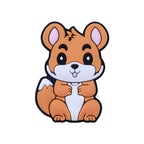 Silicone Focal Beads Cartoon Squirrel Circle Cowboy Hat 20pcs 5