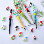 Silicone Focal Beads Writing Dwarf Holding Books Colorful Hats 20pcs 4