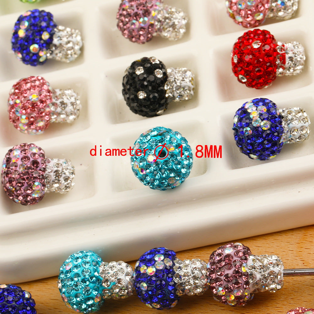 Polymer Clay Mushroom Rhinestone Beads 18mm Multicolor Crystal Caps 50pcs 4