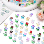 Czech Glass Beads Tulip Petals And Leaves Vintage Frosted 9mm 200pcs