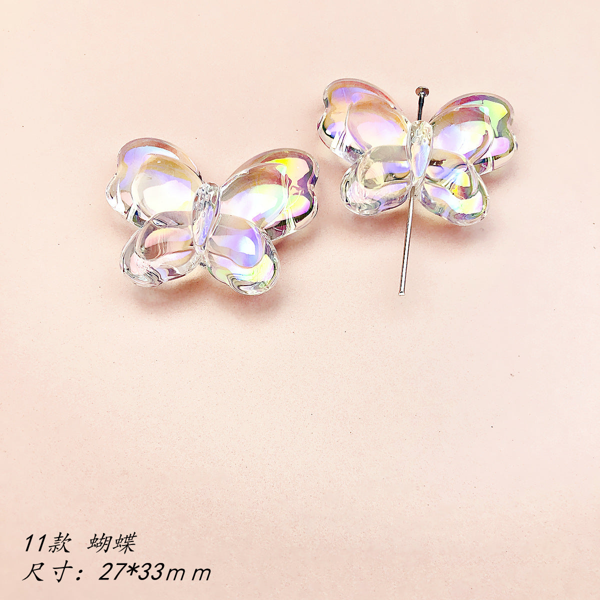 Transparent Bow Series Acrylic Beads AB Colored Plating 14