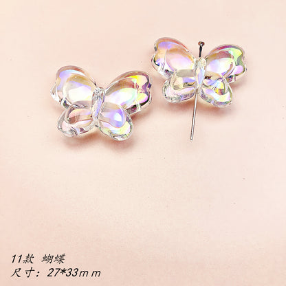 Transparent Bow Series Acrylic Beads AB Colored Plating 14