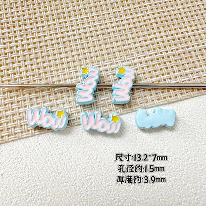 Baking Painted WOW&YES Metal Beads 13mm 15mm Colorful Alloy 20pcs 8