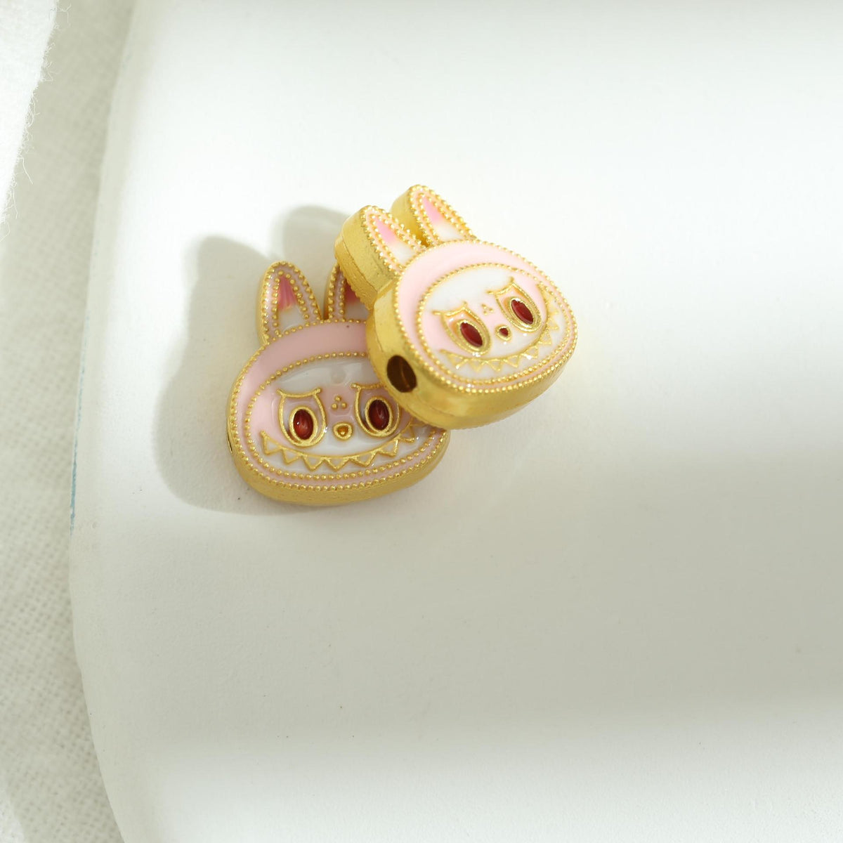 Bunny Metal Beads 12mm Color Retaining Enamel Zinc Alloy 10pcs 4