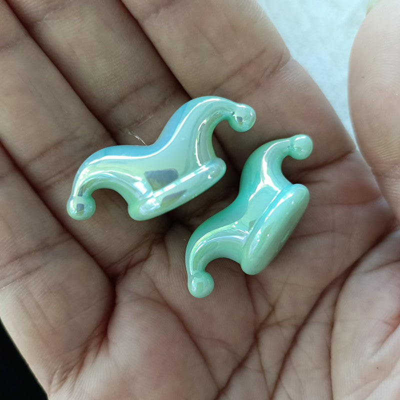 UV Plating Circus Clown Hat Acrylic Beads 35mm Iridescent Pastel 100pcs 8