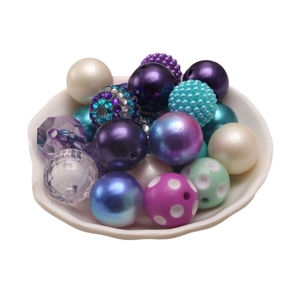 Bubblegum Beads 20mm Aqua Lavender Fuchsia Chunky Mix 50pcs 4