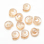 Electroplated Snail Glass Beads 12mm Transparent Iridescent 30pcs 19