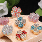Two-Color Four-Leaf Clover Rhinestone Beads 16mm Acrylic Pave 50pcs