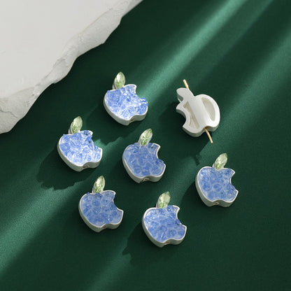 Apple Rhinestone Beads 17mm Colorful Pave Alloy 10pcs 4