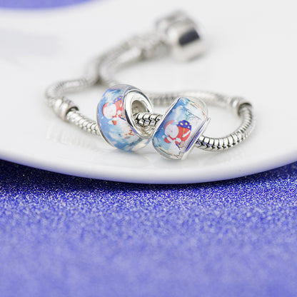 Glass Cartoon Pattern Spacer Beads 14mm 10pcs 4