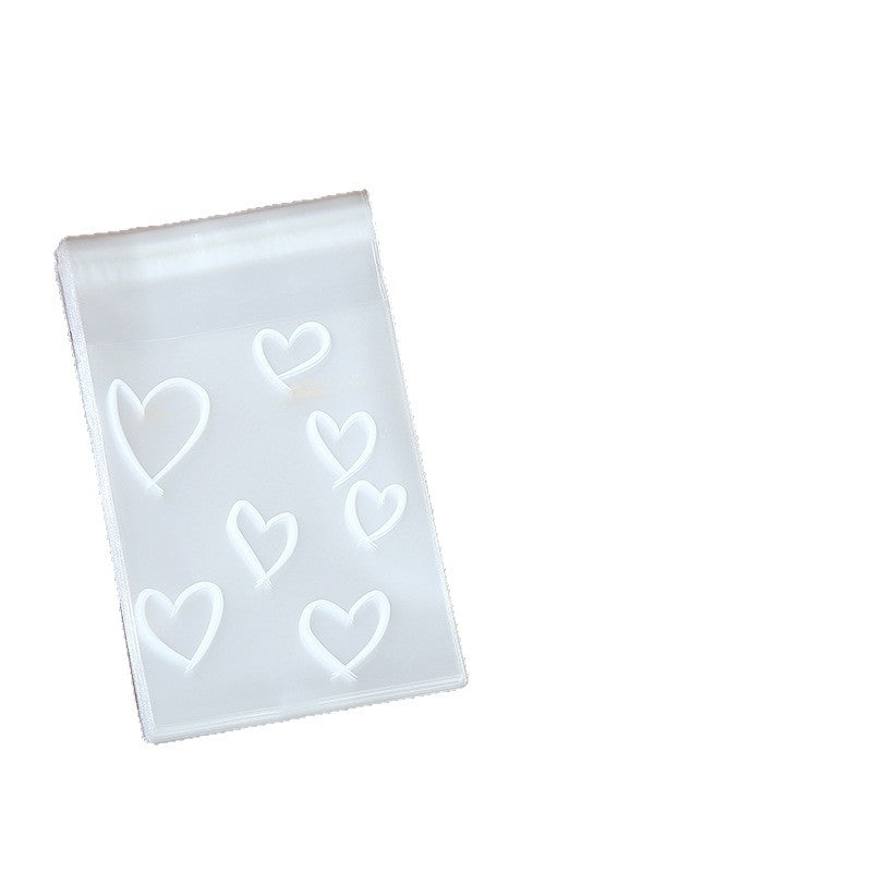 Self Adhesive OPP Bags Hollow Heart Pattern 8x10cm 200pcs 5
