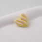 Wavy Stripe Heart Acrylic Beads 19mm Colorful Mixed 20pcs 18
