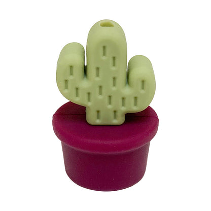 Silicone 3D Focal Beads Flowerpot Cactus Textured Vibrant Pots 20pcs 20