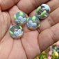 Hand Painted Flower Acrylic Beads 16mm Transparent Round 100pcs 4