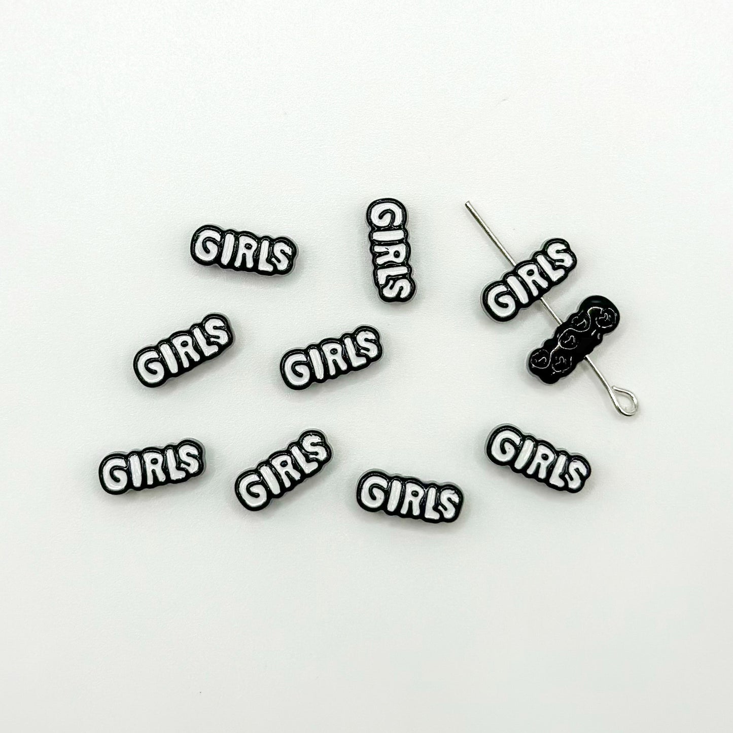Girl Character Plate Metal Beads 12mm Baking Painted 20pcs 19
