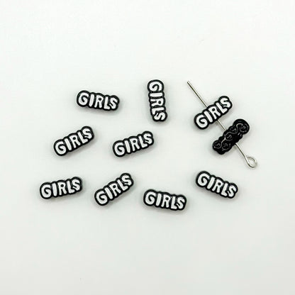 Girl Character Plate Metal Beads 12mm Baking Painted 20pcs 19