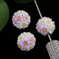 Rhinestone Flower Clay Beads 21mm Pastel Multicolor 10pcs 9