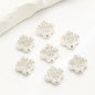 Four-Leaf Clover Rhinestone Beads 16mm Alloy Pave 10pcs 8