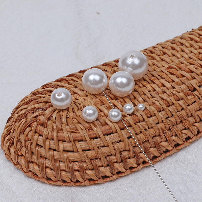 Pearl Round Glass Beads 3-16mm Imitation Ivory Smooth 50pcs 4