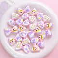 Hand Painted Hi Bow Acrylic Beads 20mm 33mm Pastel Colors 5pcs 6