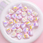Hand Painted Hi Bow Acrylic Beads 20mm 33mm Pastel Colors 5pcs 6