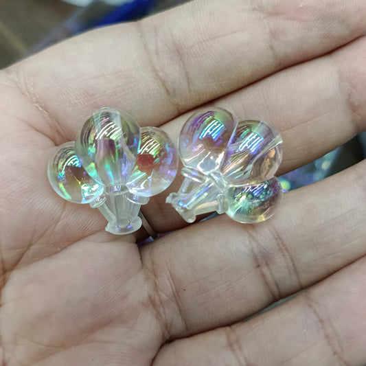 UV Plating Balloon Acrylic Beads 22mm Transparent Colorful 100pcs 2