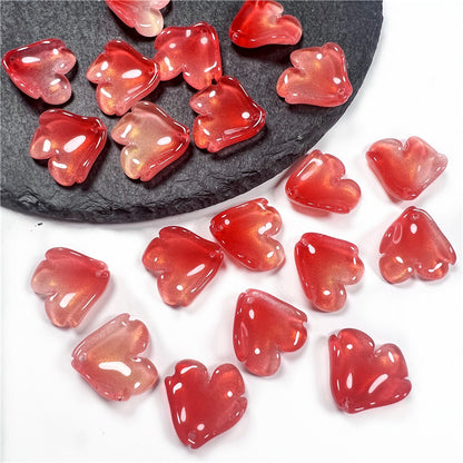 Czech Glass Beads Peony Petal 19mm Translucent Lavender Heart 50pcs 10