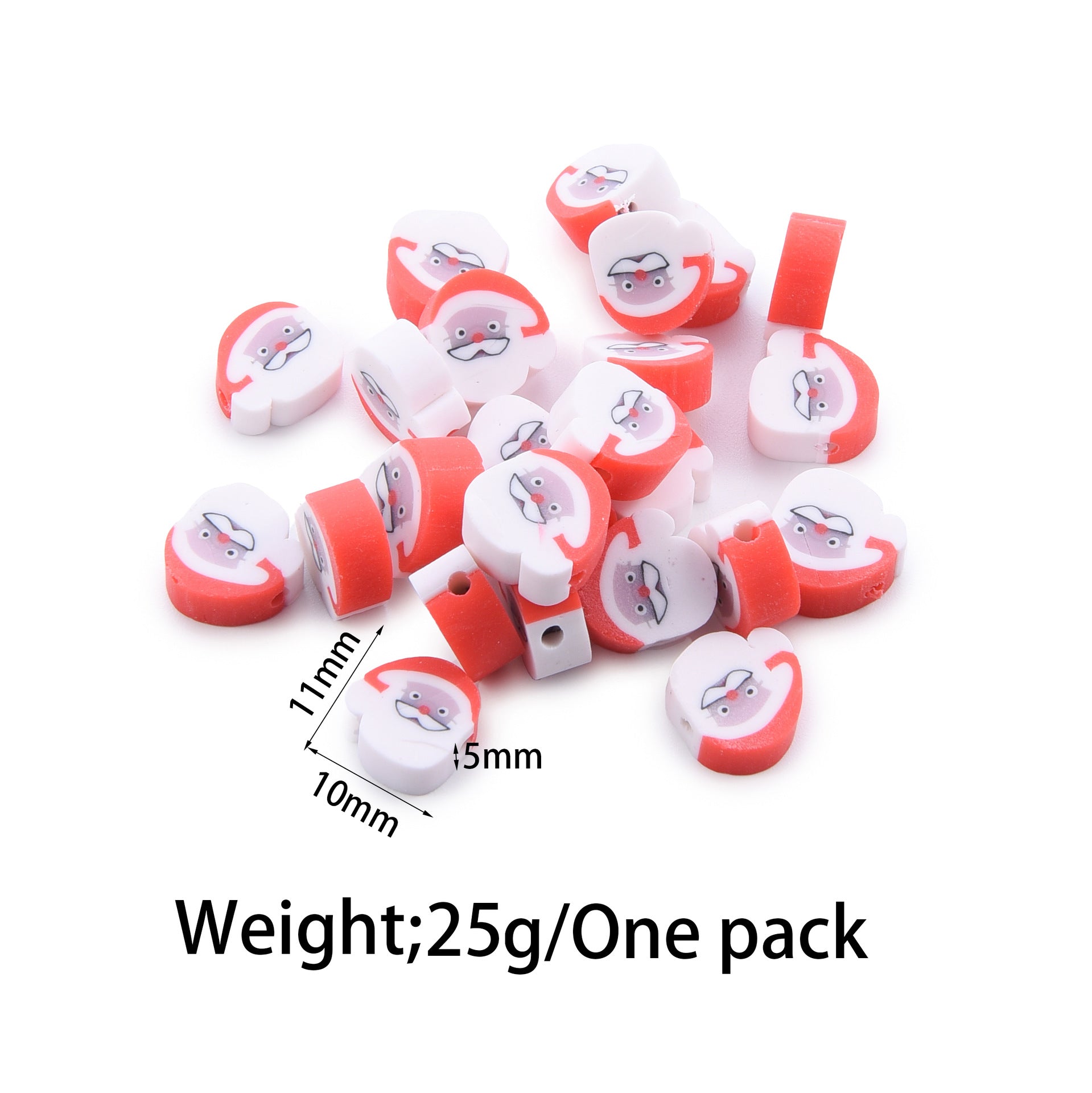 Flat Clay Beads Fruit and Christmas Tree Pattern Polymer 50pcs 16