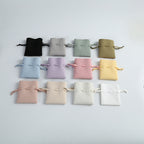 Microfiber Drawstring Pouches Imitation Leather Solid Colors 1pc 7x8 or 8x10cm
