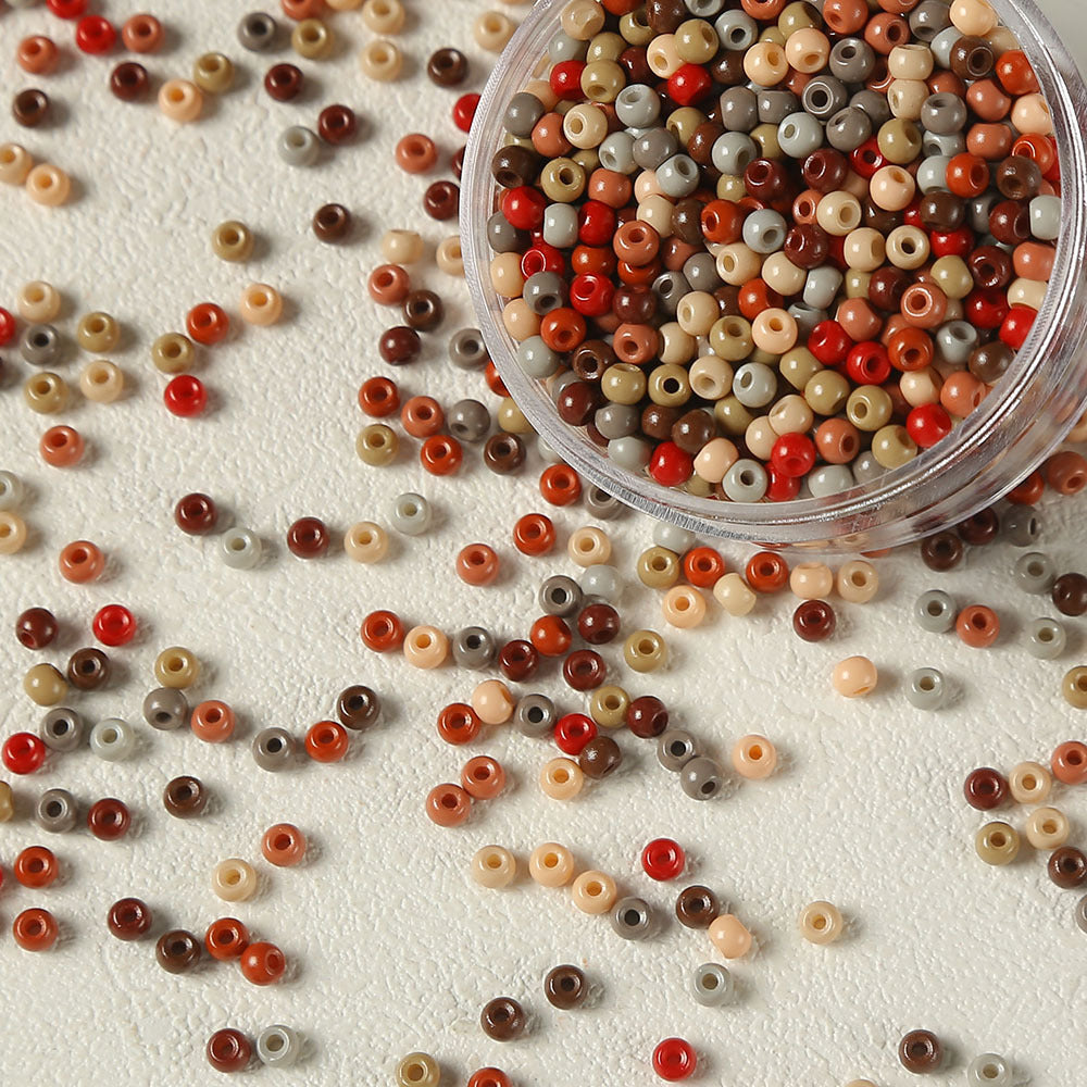 Vintage Maillard Seed Glass Beads Earth Tone Smooth Texture 3