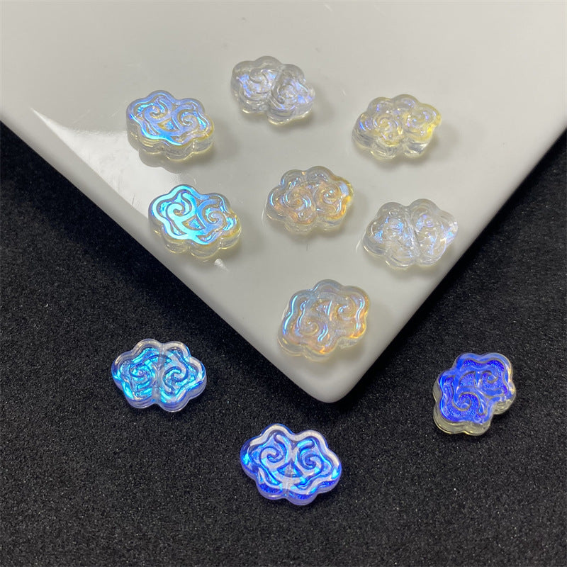 Czech Glass Beads Auspicious Clouds 9 13mm Pastel Translucent 100pcs 13