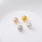 Brass Round Metal Beads 4-12mm Hollow Mesh Pattern 50pcs 3
