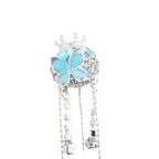 Tassel Crown Butterfly Metal Beads 24mm Silver Tone Alloy 6pcs 5