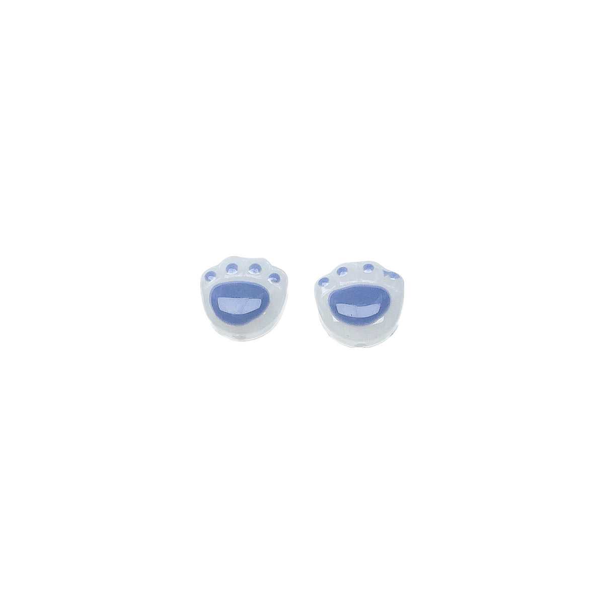 Lampwork Glass Beads Cat Claw 12mm Glossy White Paws 20pcs 4