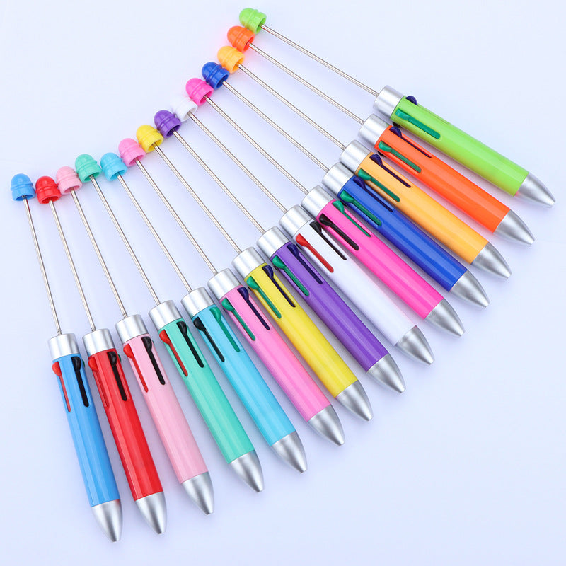Beadable Pen Four Color Ballpoint Vibrant Barrel Bullet Tip 3